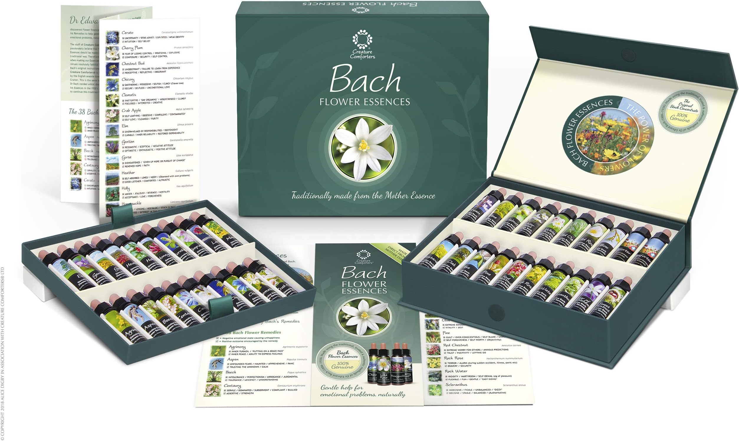 Bach Flower Remedy Set of 40 x 10ml Stock Essences. Boxed Practitioner Kit of Traditionally Made Remedies