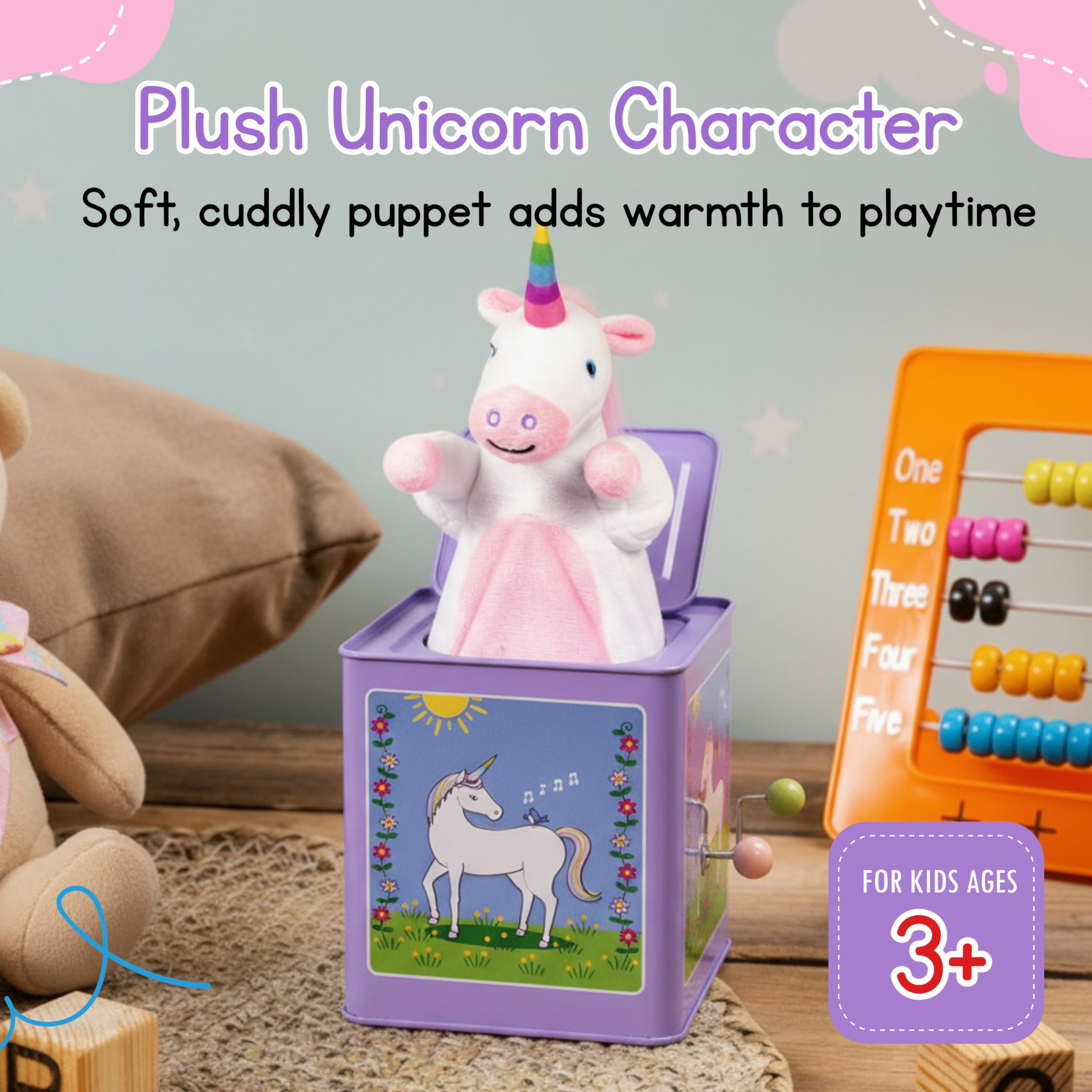Amazon.com: Jack Rabbit Creations Pink Unicorn Jack in the Box