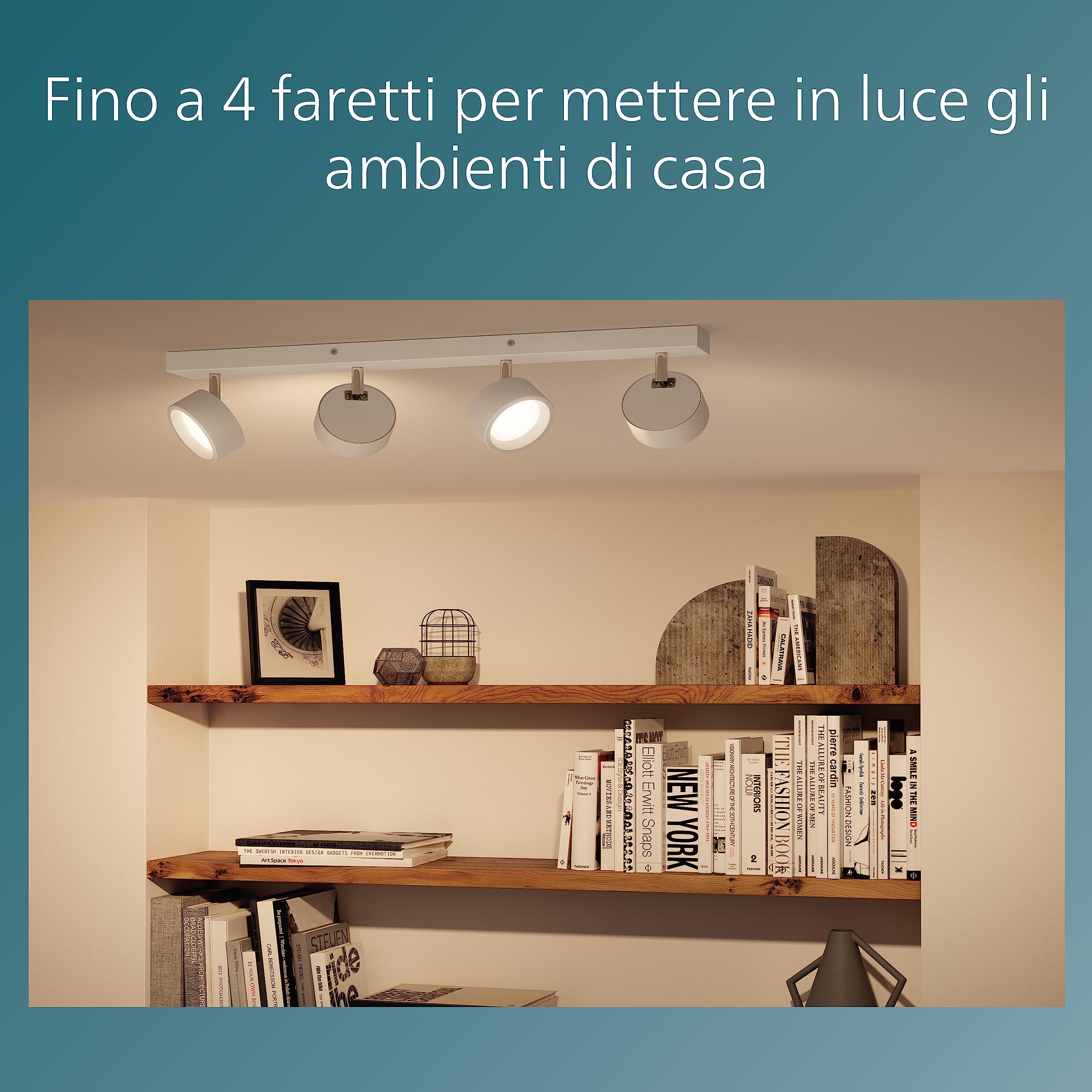 Philips LED Lampada a Faretto Bracia, Luce Calda, 5.5W, 2 Punti Luce, Orientabile, Bianco