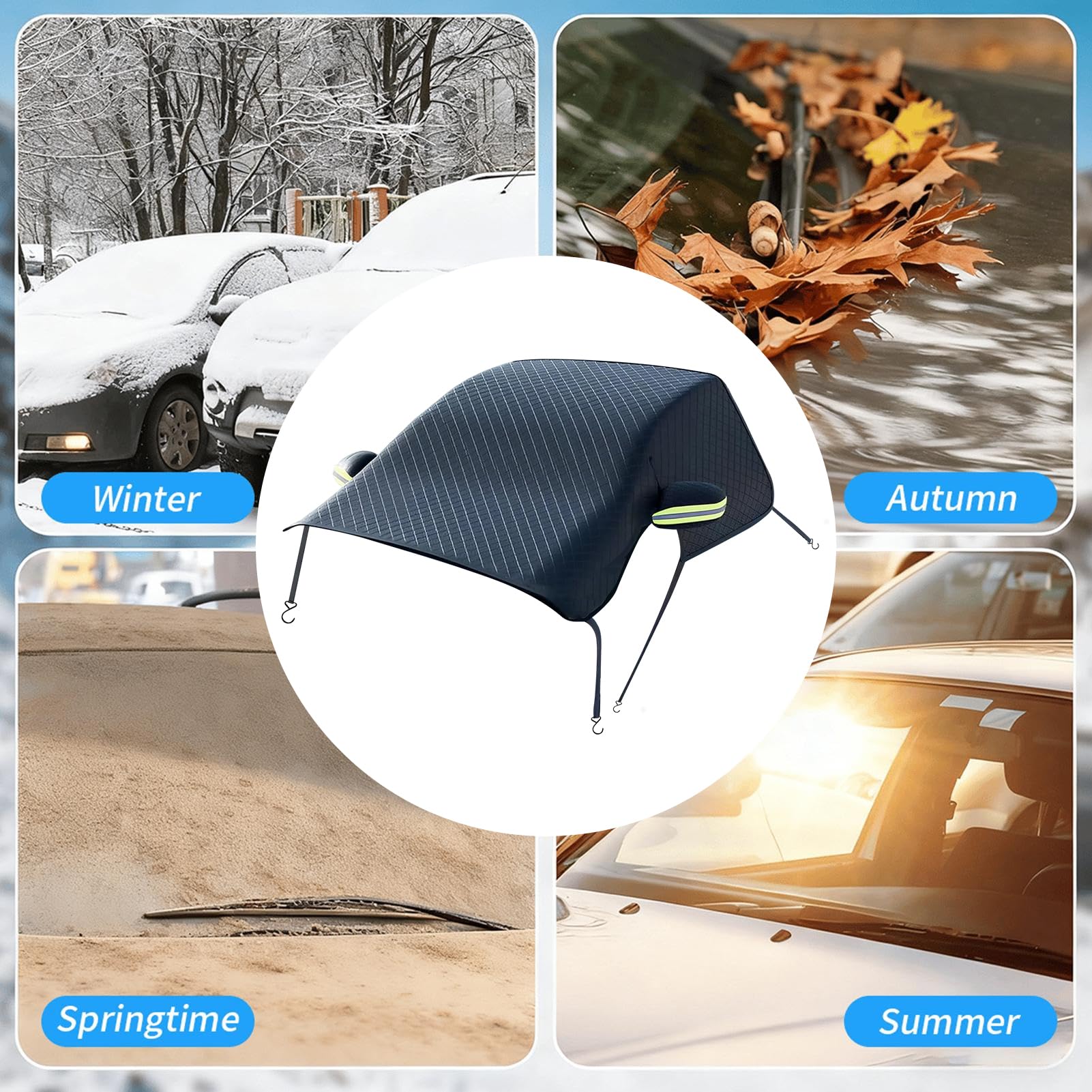 Cubierta de Parabrisas para Nieve, Protector Oxford – Cubierta Impermeable para Parabrisas de Coche, para Espejo Lateral Delantero del vehículo, Accesorios de Invierno, protección contra