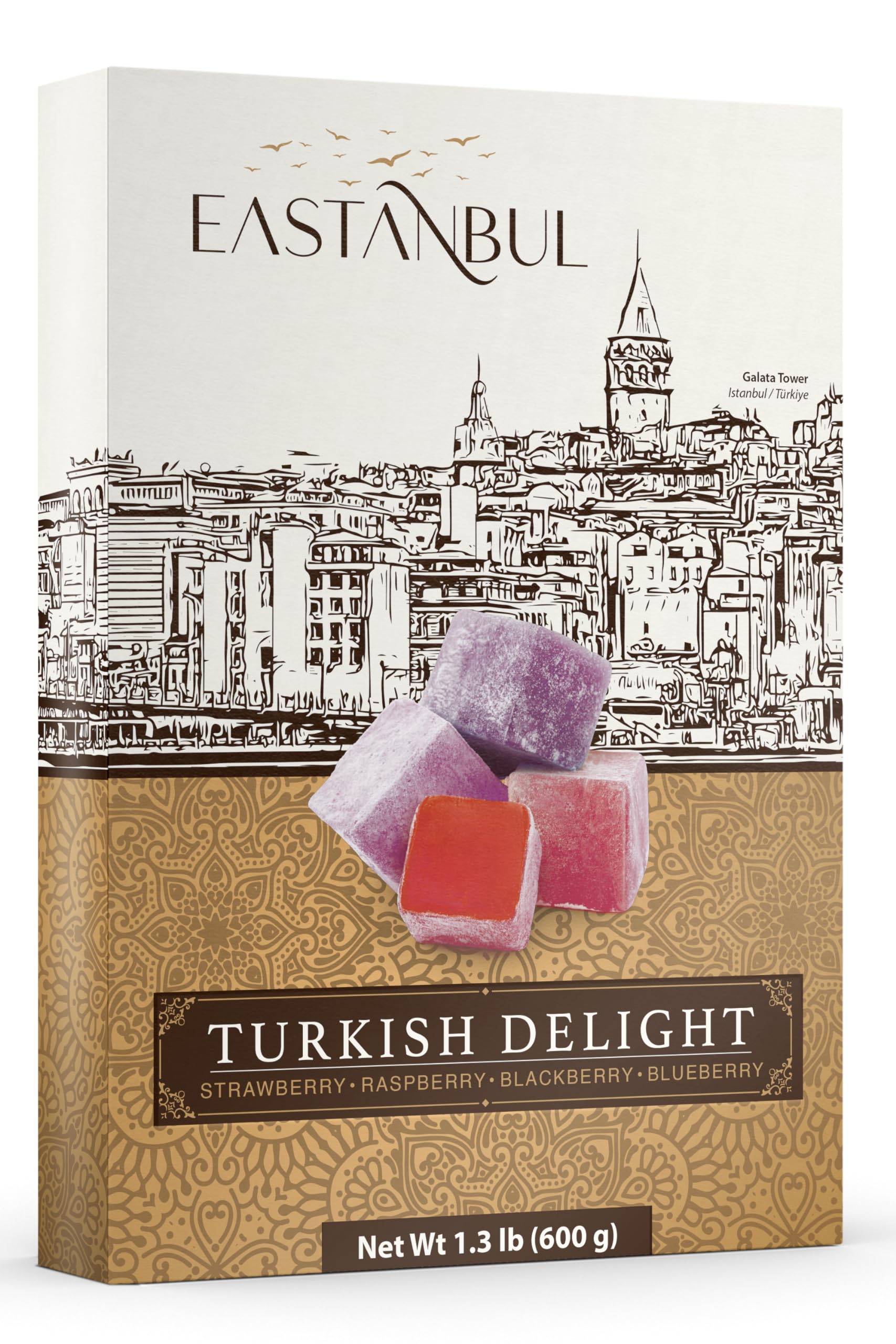 Buy Eastanbul Lokum Traditional Turkish Delight with Strawberry, Peach