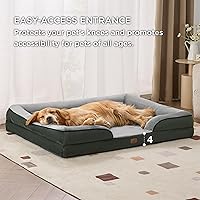 Vista 251 de Bedsure - Cama ortopédica extragrande para perros, sofá cama lavable para perros extragrandes, espuma de soporte con funda extraíble y lavable, negro