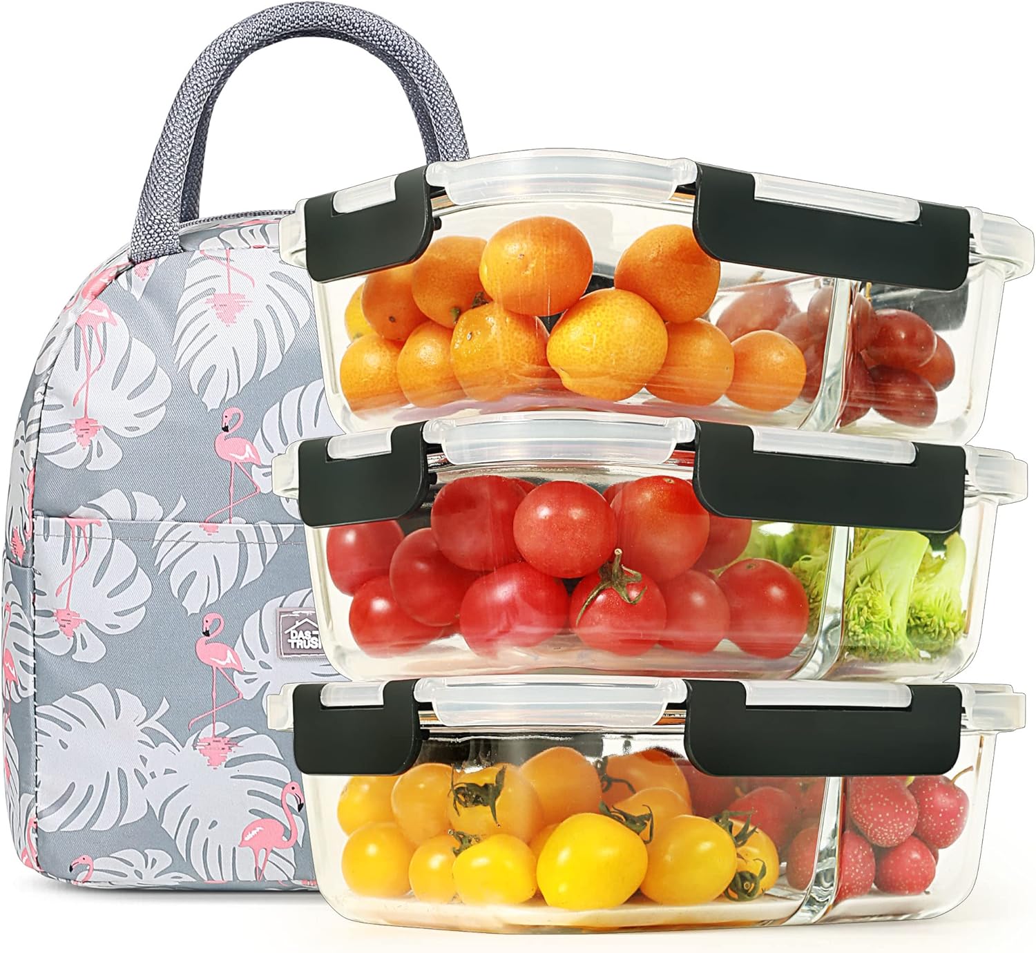 DAS TRUST 3 Pack 36oz Glass Food Storage Containers 2