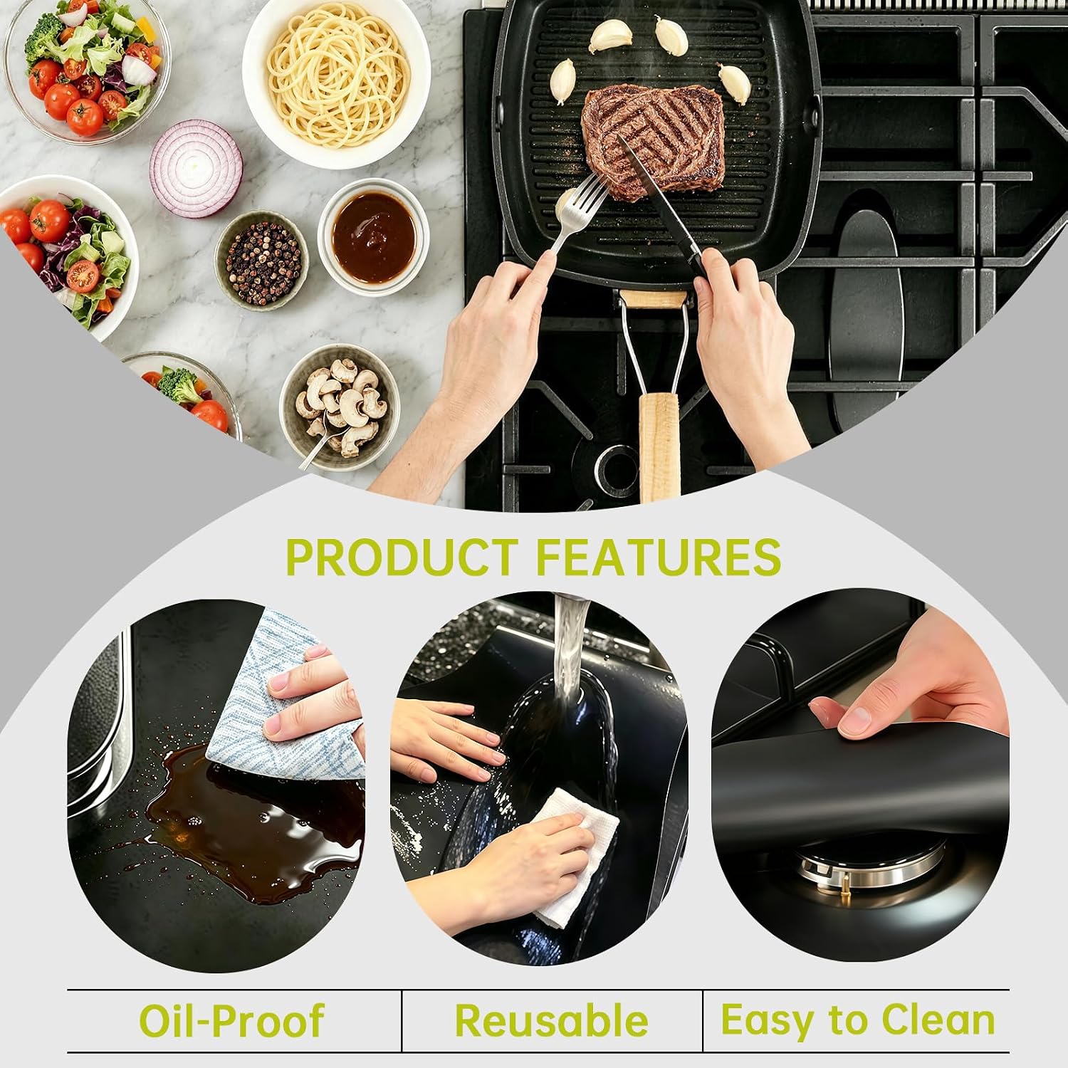 Stove Top Protector for Samsung Gas Range Reusable Protector 2 Pack