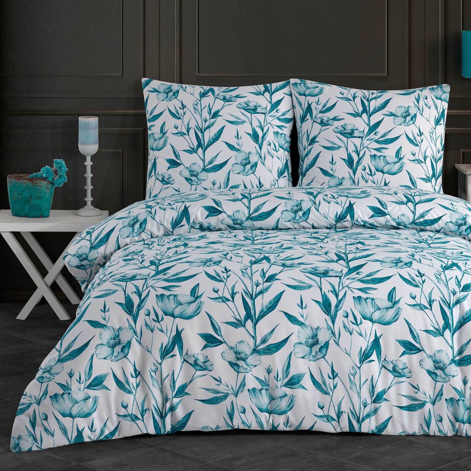 Buymax Bettwäsche 155x220 cm 4-teilig – Bettwäsche Set Renforcé 100% Baumwolle, 2 x Bettbezug 155x220 cm und 2 x Kissenbezüge 80x80 cm, Oeko-TEX, Reißverschluss, weich und atmungsaktiv
