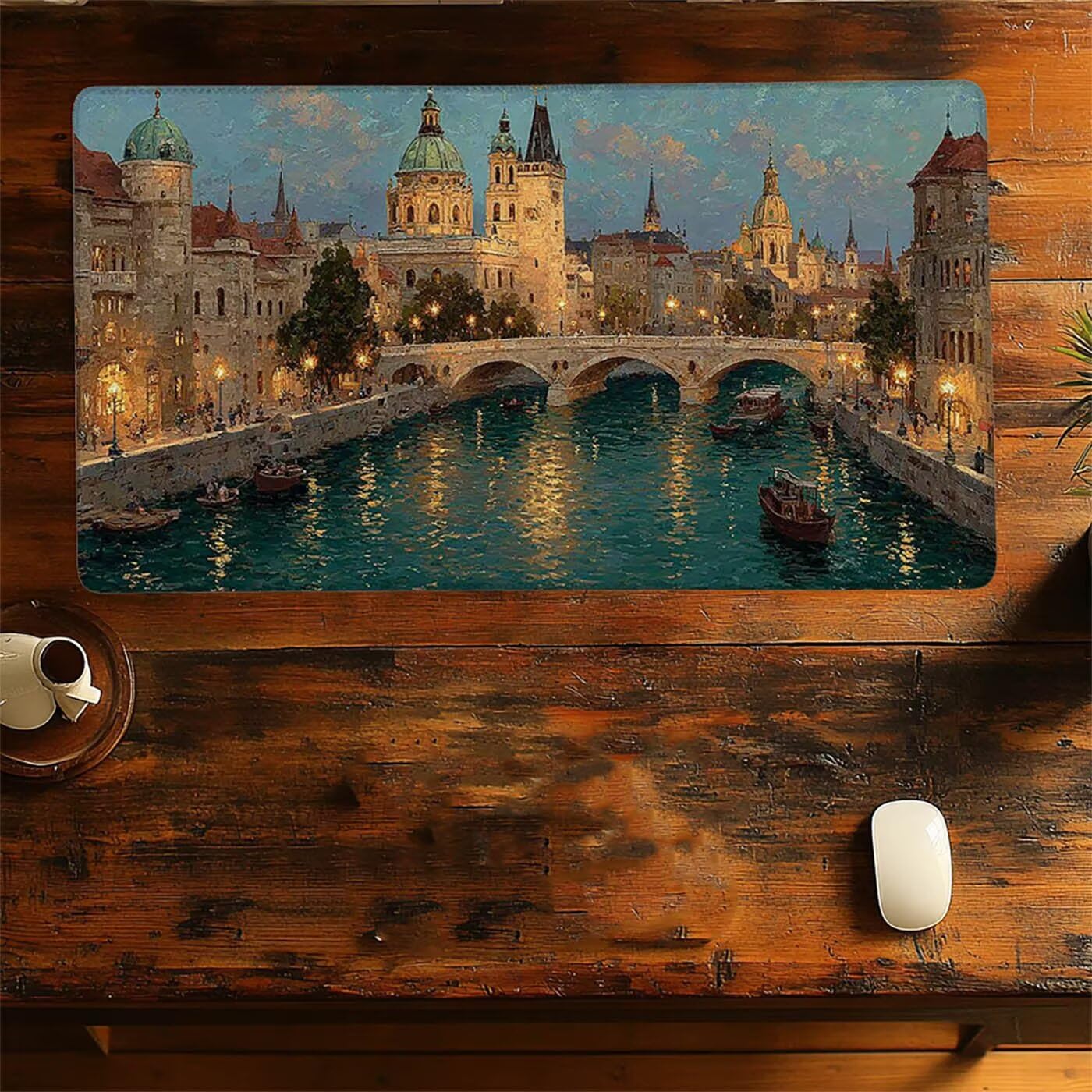Wodoodporna podkładka pod mysz miejską XXL 1000 x 500 x 3 mm, podkładka pod mysz do gier nocny zszyj krawędzie antypoślizgowa gumowa podstawa, podkładka pod mysz do laptopa klawiatura model-6734