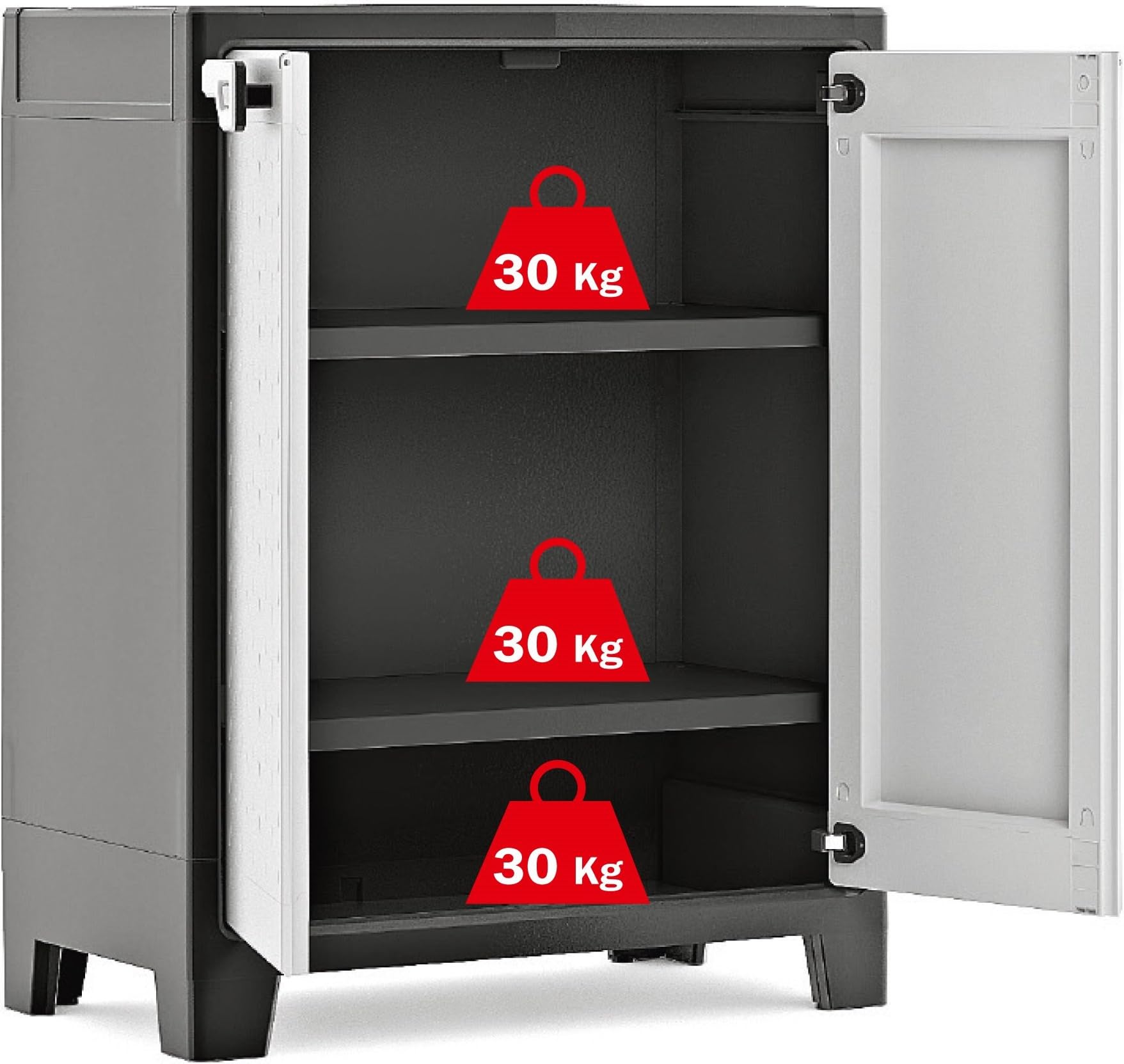 Kis Titan Water Resistant Low Plastic Cupboard - Garden Storage Box Outdoor Locker