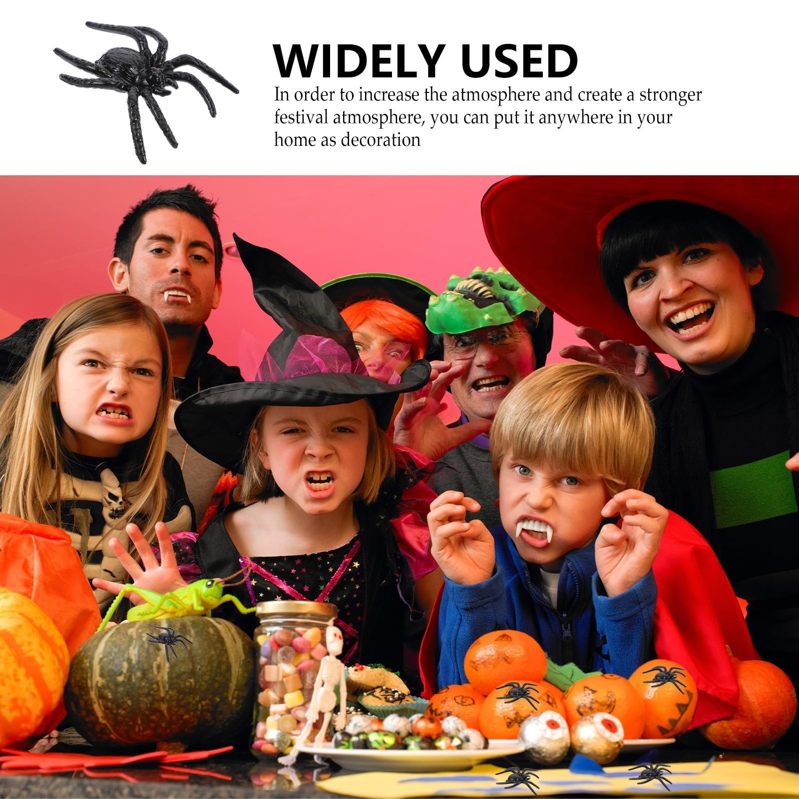 GALPADA 300 Pezzi Ragno Finto Nero in Plastica, Decorazione Halloween