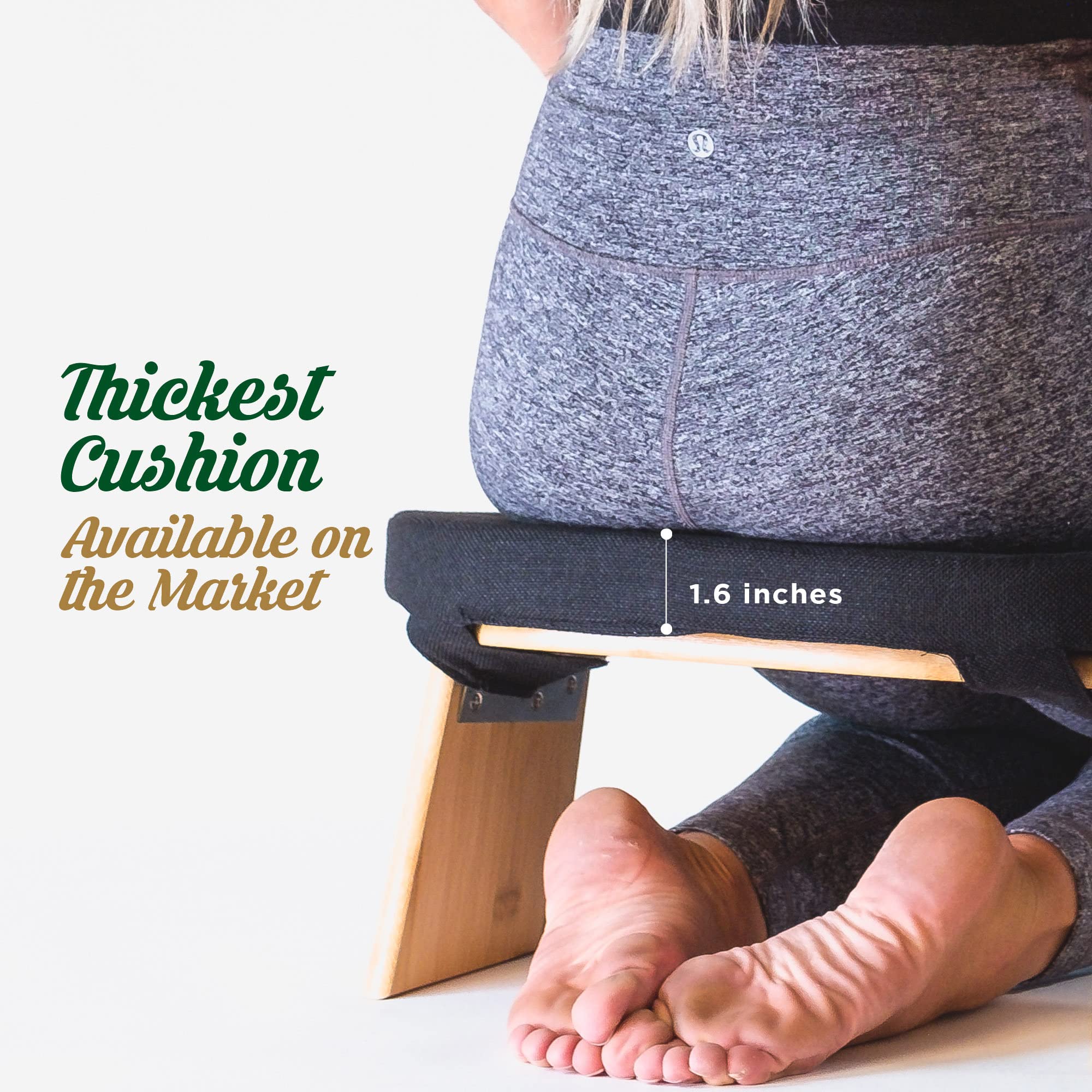 Banc De Méditation à Genoux Monk & Lama, Pliable Avec Coussin Beige