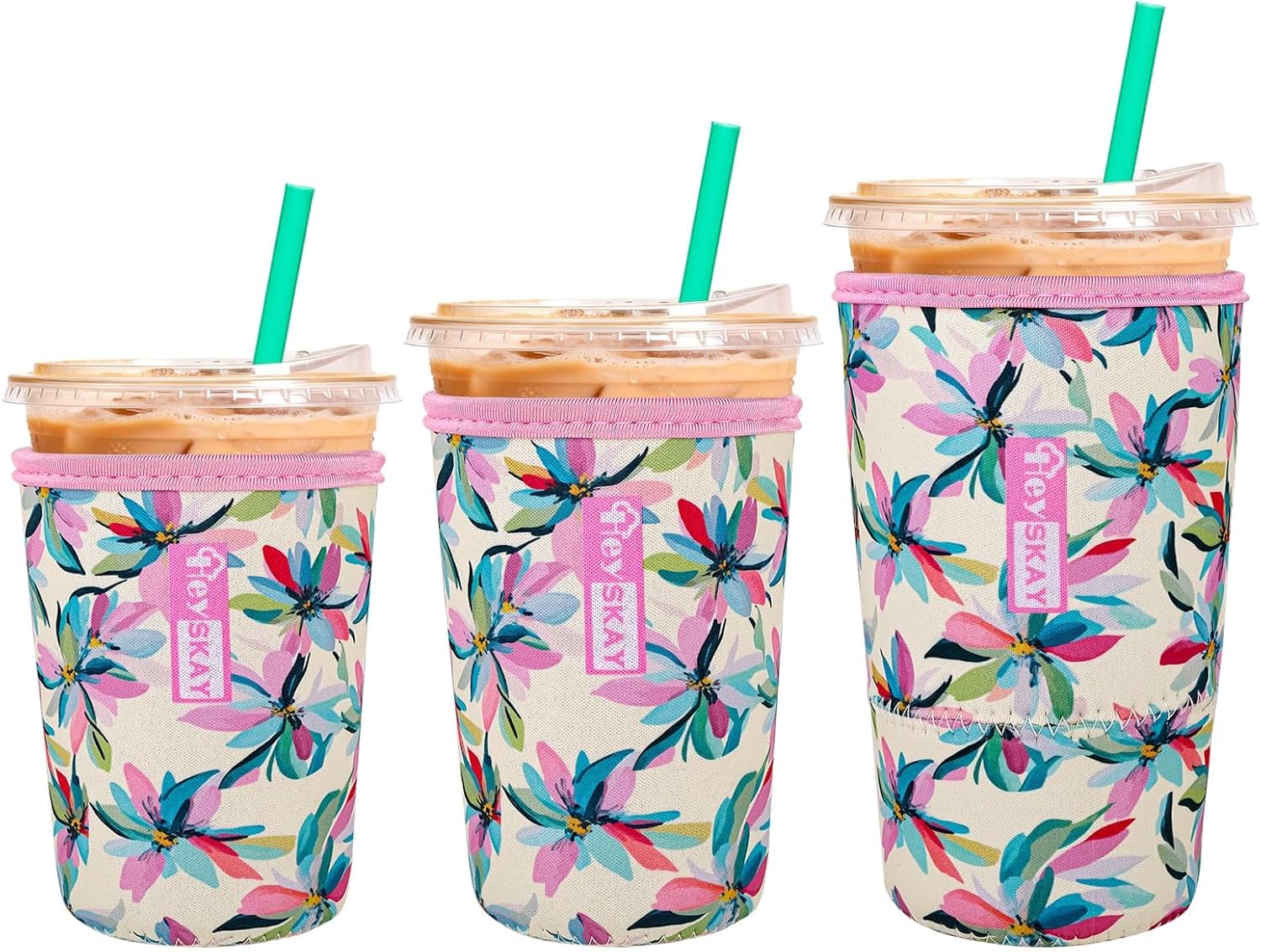 HEYSKAY Iced Coffee Sleeve Cooler Coffee Cup Sleeves for Drinks 16-32OZ
