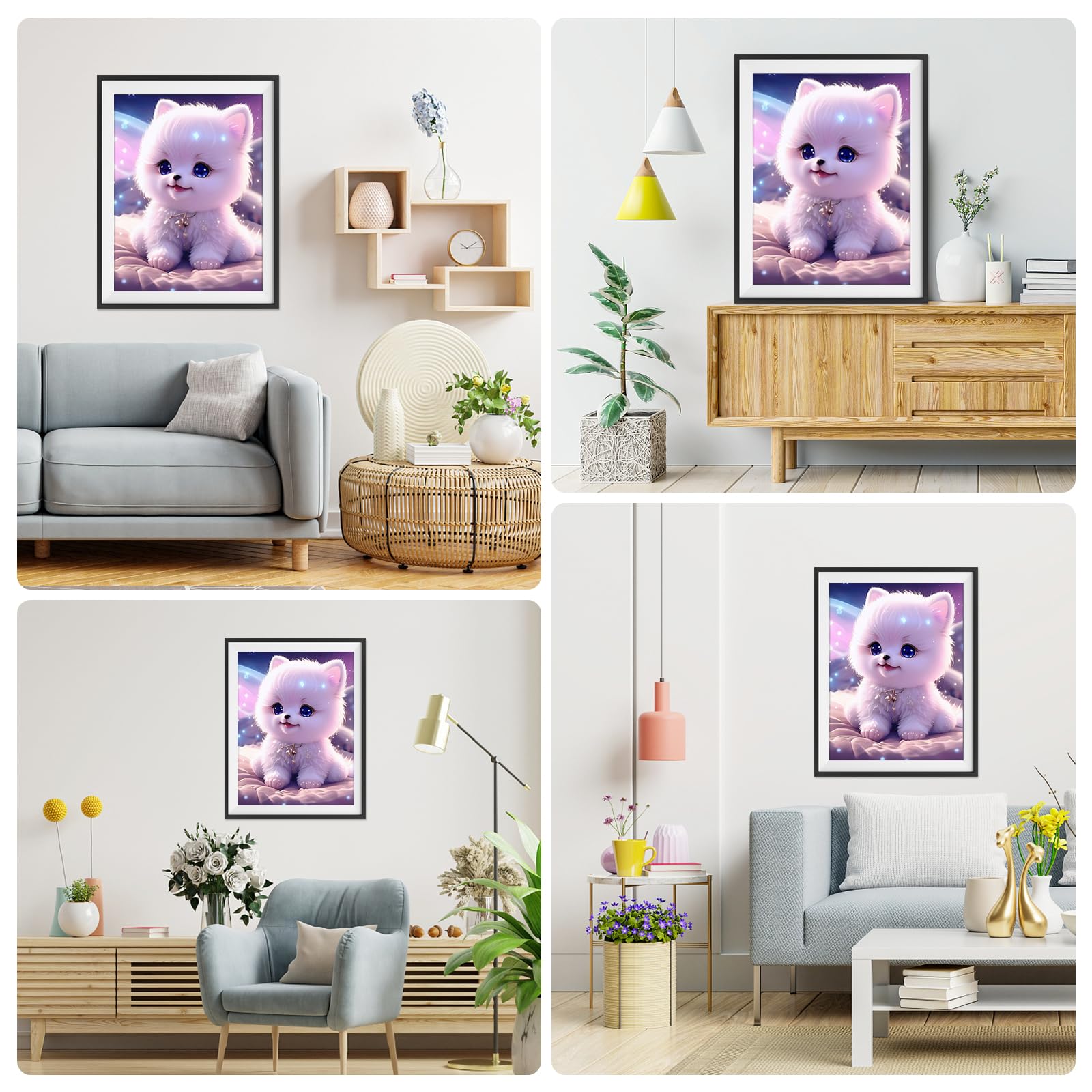 DAERLE Diamond Painting Kit Gatto Che Beve Il Tè - Quadro Fai Da Te 30x40 Cm Con Strass Per Adulti E Bambini