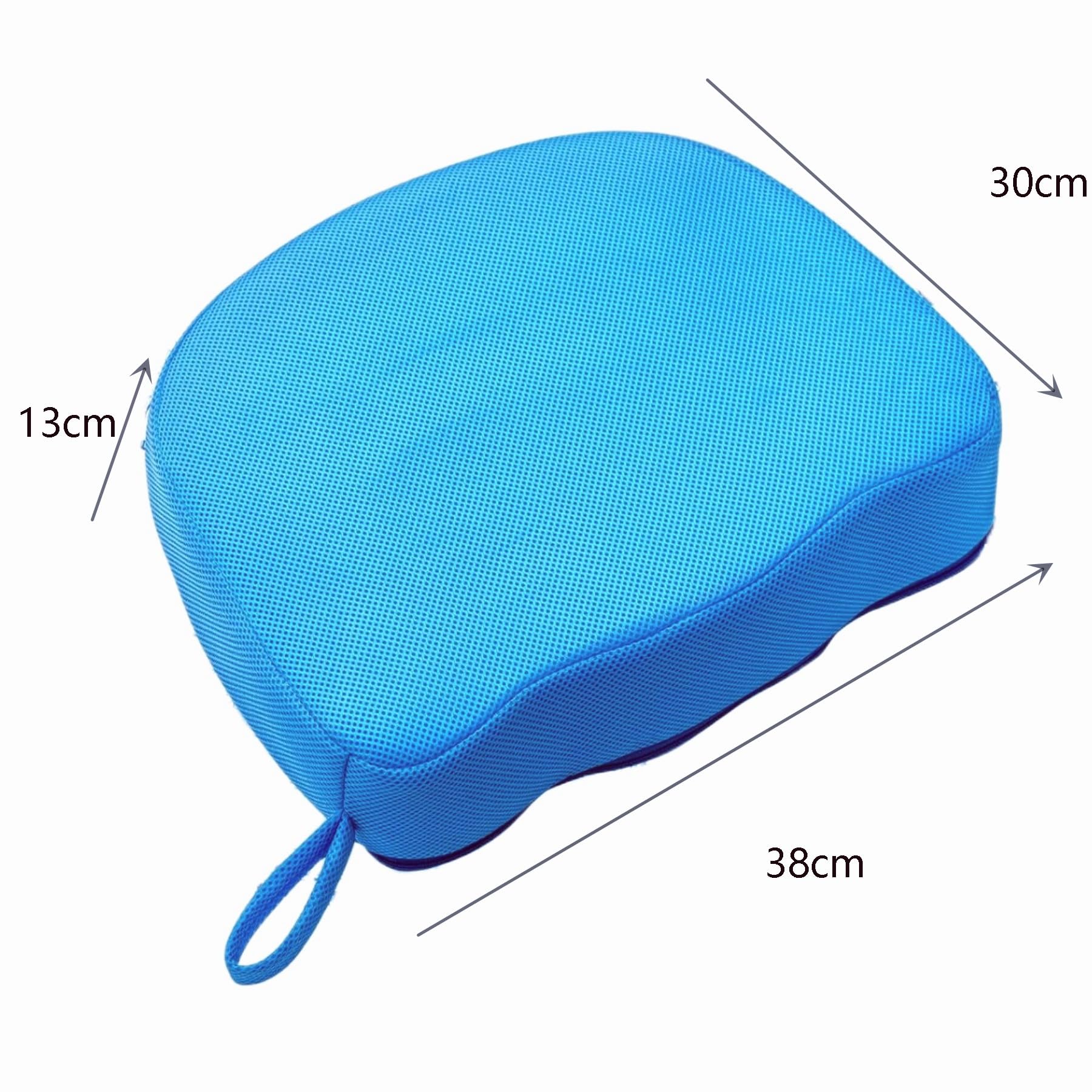 Whirlpool-Sitzerhöhung, 3D-Luftnetz, tauchfähig, beschwertes Spa-Kissen mit rutschfestem Mikro-Punkt-Boden, 38 x 30 x 13 cm (U Shape Blau)