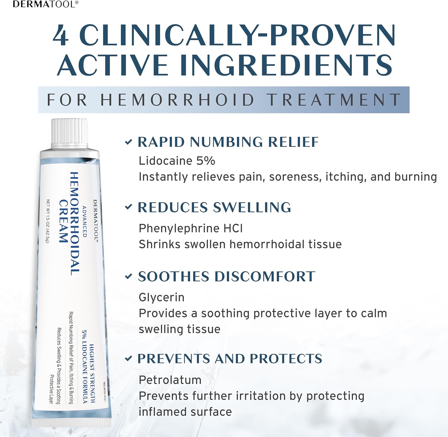 Hemorrhoid Treatment - Advanced Hemorrhoid Cream 5% Lidocaine & Phenylephrine - Hemorrhoid Shrinking Treatment - Rapid Relief of Pain, Swelling, Bleeding, Itching and Burning - Fissure & Hemorrhoids - Image 2