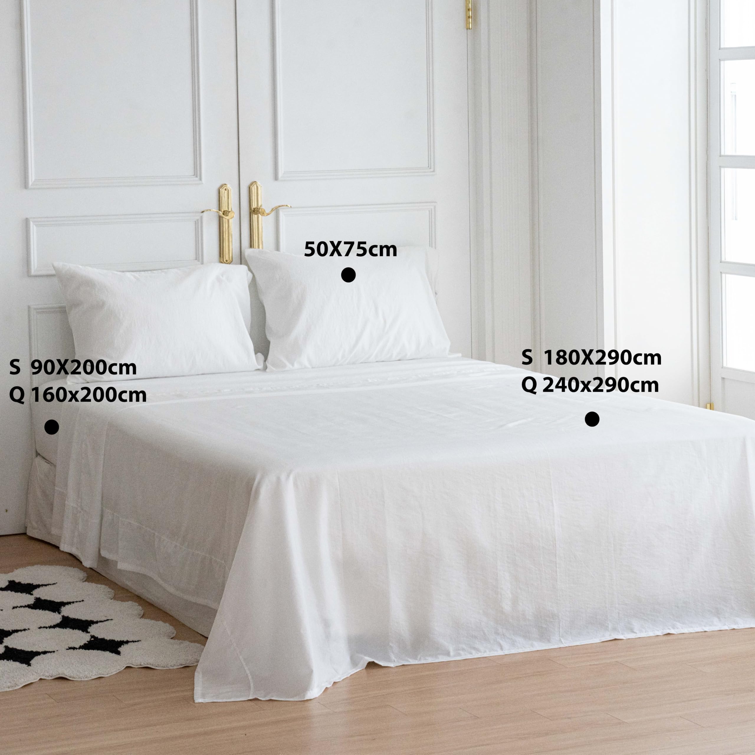 Lenzuolo sopra SUPER Rinfrescante, MADE IN KOREA nuova tecnologia del tessuto Rinfrescante DURARON COOL di Qmax < 0.4 EFFETTO RINFRESCANTE IMMEDIATO bianco (240x290cm)