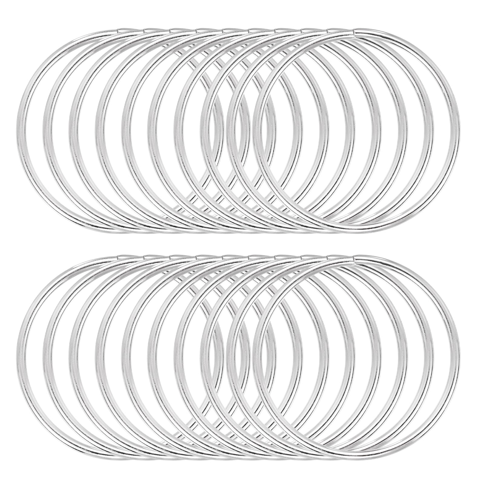 sourcing map 40 Pcs Metal Hoop Rings for Craft 2.2 Inch Floral Wreath Macrame Hoops Dream Catcher Rings for DIY Crafts Macrame Plant Hangers, Silver