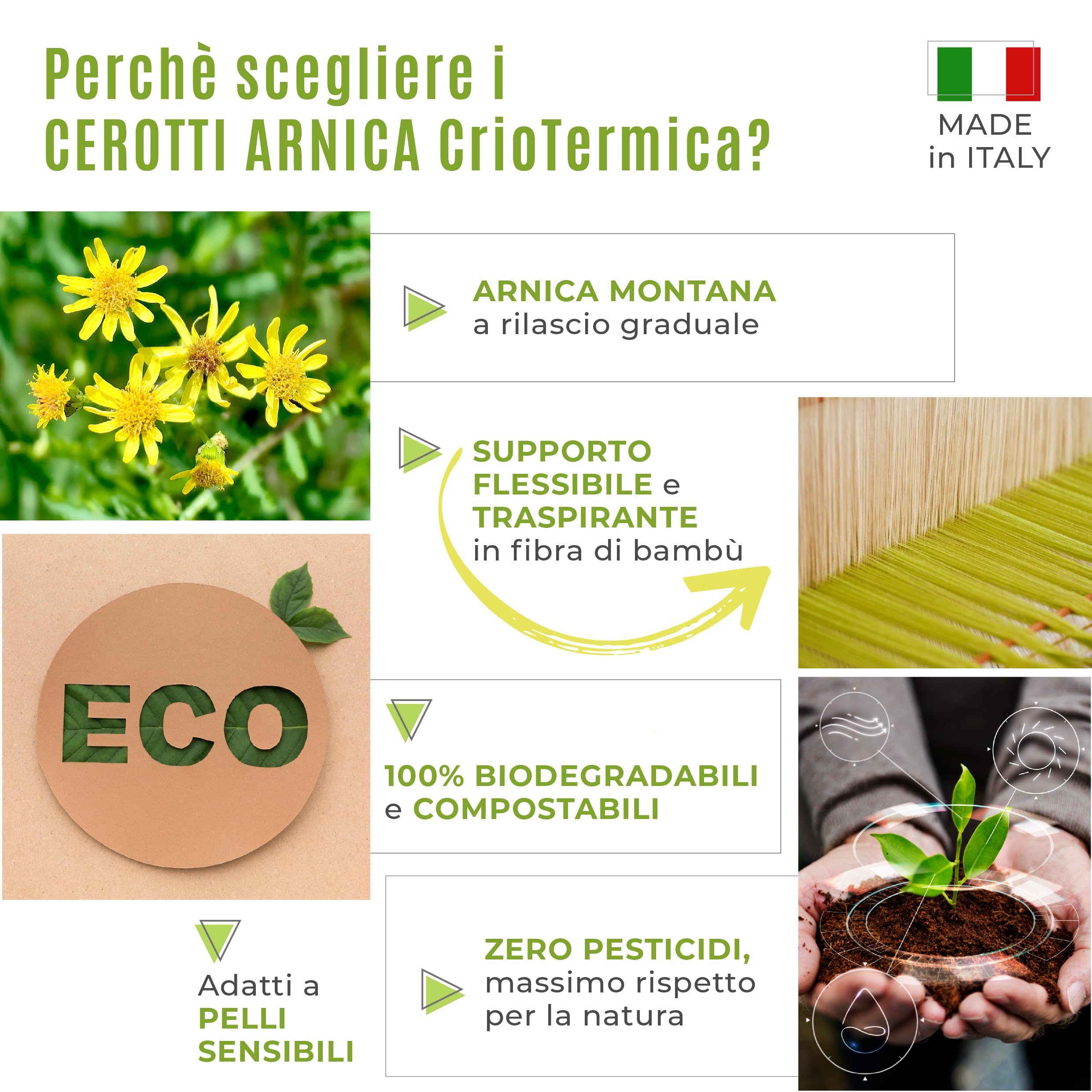 NeoArnica Bamboo Patch - Cerotto all'Arnica Montana in fibra di bambù per il sollievo e il benessere delle zone trattate