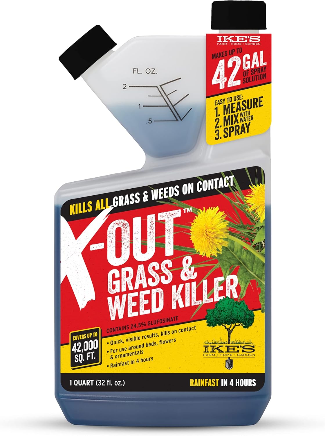 Ike's Weed and Grass Killer - Non-Selective, Nonemergent Herbicide - 32 oz - Spray