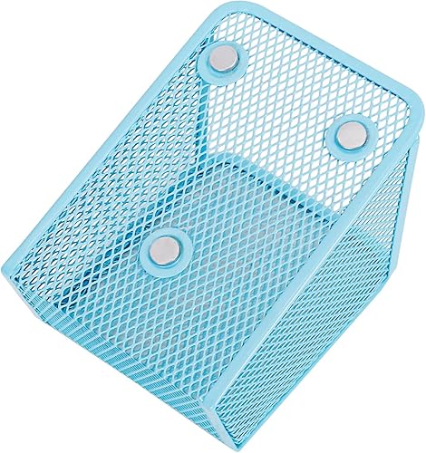 Miniatura 10 de LUCYCAZ Soporte magnético para bolígrafo, paquete de 2 organizadores magnéticos para lápices, imanes fuertes individuales, soporte de malla para