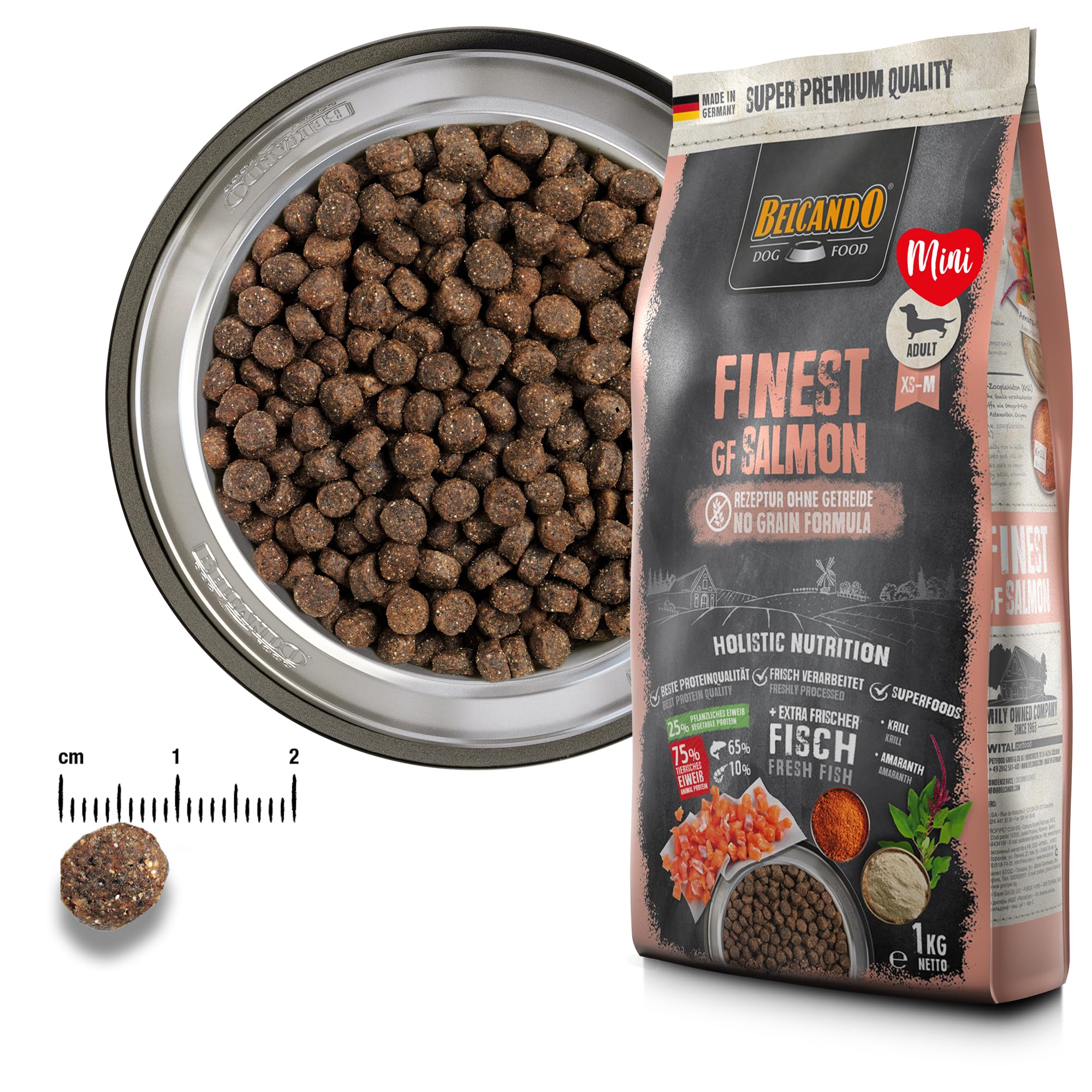 Belcando Finest GF Salmon [1 kg] Grain-Free Dog Food, Dry Food for