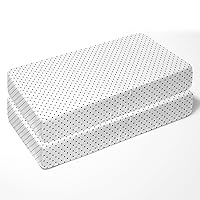 Vista 3 de Bacati - Paquete de 2 sábanas bajeras de muselina de algodón 100% muselina de algodón para cuna, sedosas, suaves, transpirables, para colchones