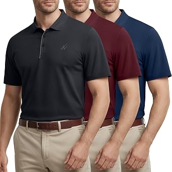 NY Threads Mens Golf Polo Shirt UPF 70+ Regular Fit Moisture Wicking Quick Dry Performance Short Sleeves Polo