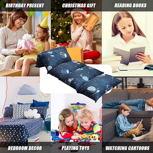 Miniatura 18 de Mengersi Almohadas de terciopelo para suelo, funda de almohada de piel sintética con teñido anudado, tapete para dormir para niñas, adolescentes