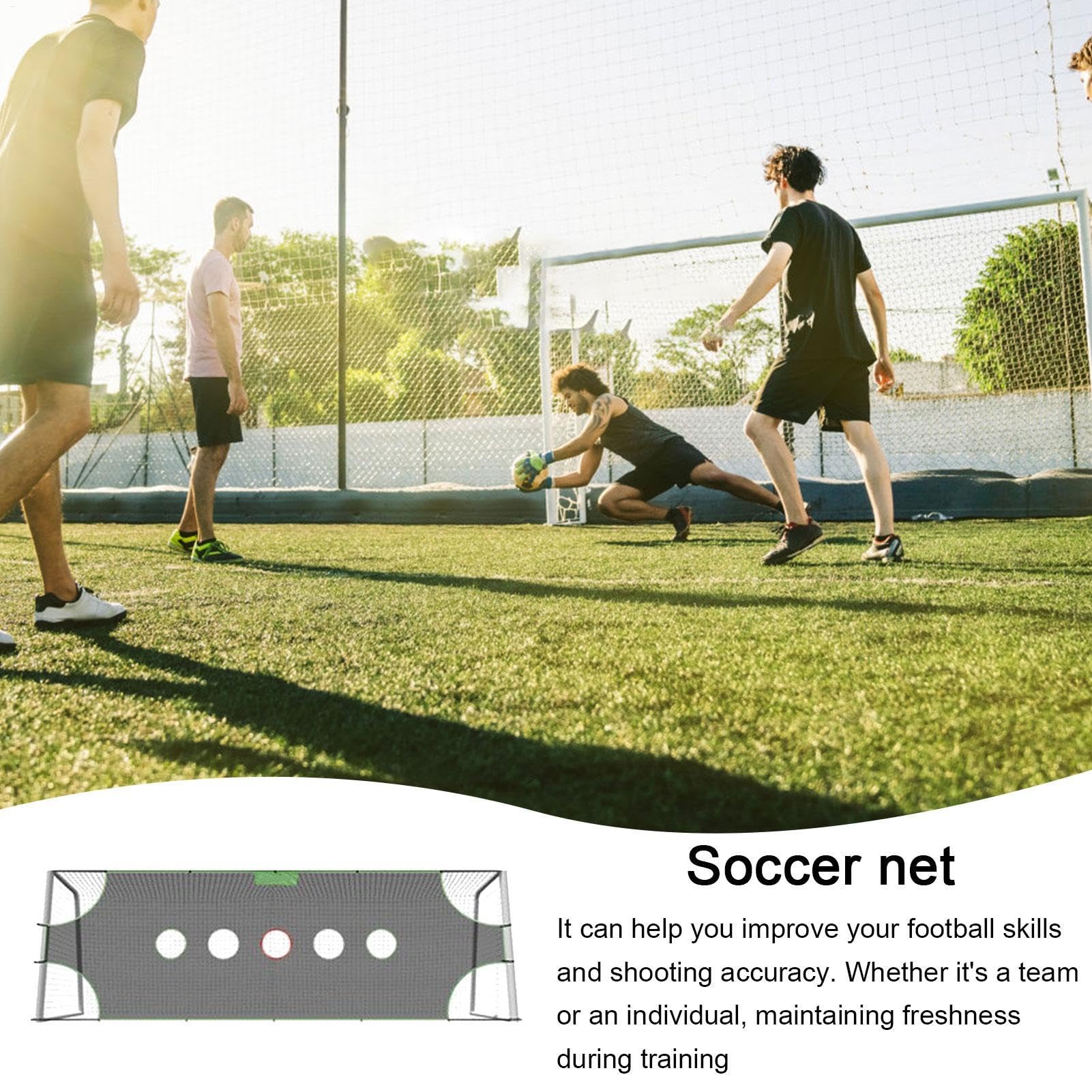Red de fútbol para lanzar, red de práctica de mariscal de campo, red de objetivo de fútbol, red de objetivo duradera con agujeros, red de fútbol multiusos para jugar al aire libre, parque infantil