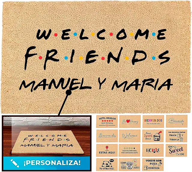 Felpudo Friends de Coco Original - Tapete Entrada Casa 33x60cm - Luca Home