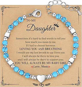 Christmas Gifts for Women, Stocking Stuffers for Teens Beaded Bracelets for Women Gifts for Mom Christmas Gift Mothers Day Gift for Grandma Daughter Bonus Mom Nature Stone Bead Bracelet Graduation Jewelry for Her 2026