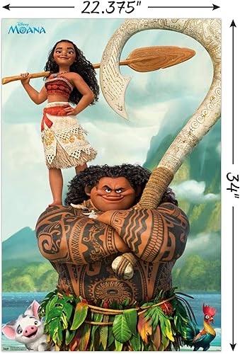 Miniatura 3 de Trends International Disney Moana - Póster de pared con postura, 22.375 x 34 pulgadas, paquete de póster y montaje