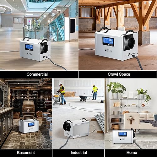 Miniatura 8 de Deshumidificador comercial de 145 pintas, unidad industrial de daños por agua de hasta 6,000 pies cuadrados, descongelación automática, memoria que