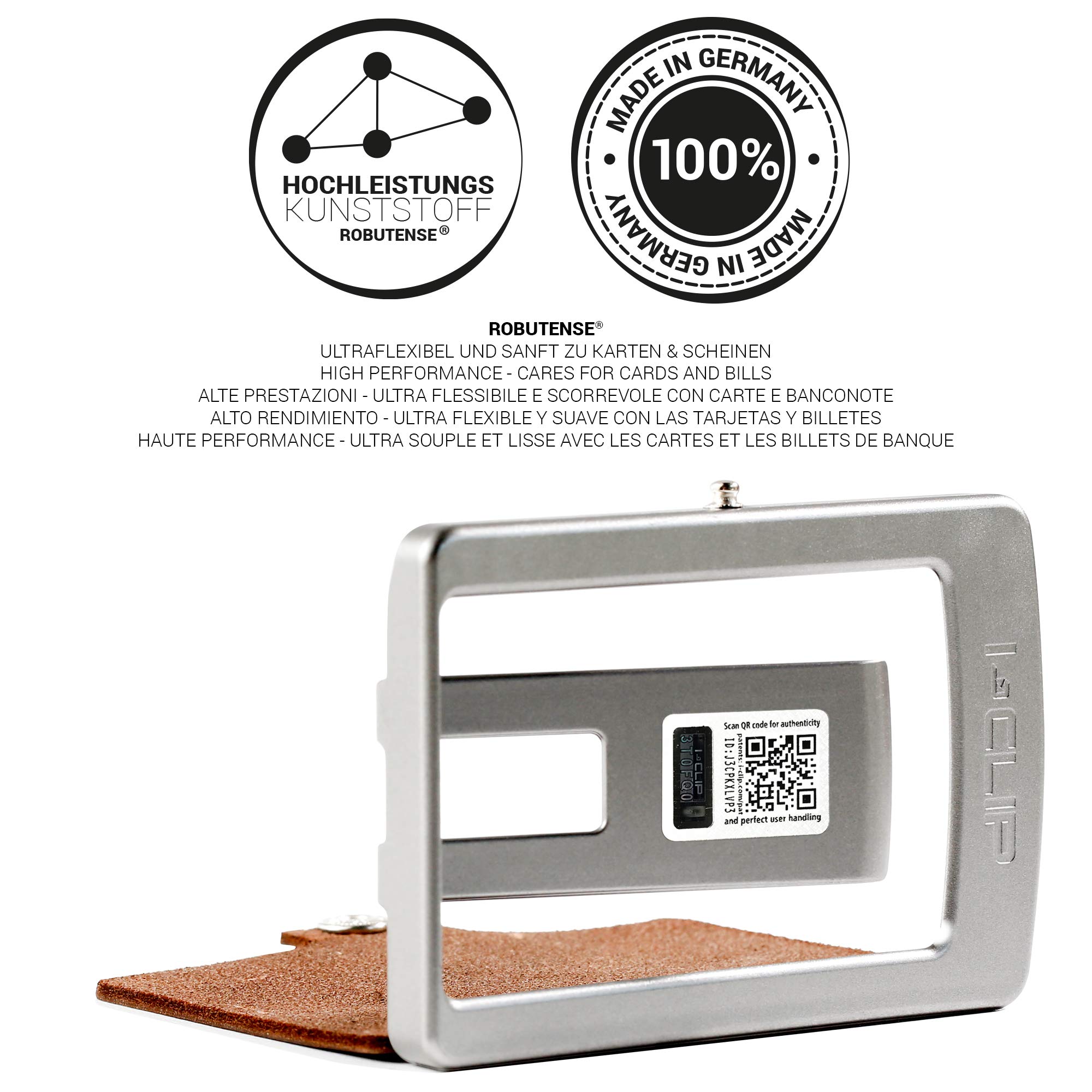 I-CLIP Original Silver Tirol Oak, Geldbörse, Kartenetui, Wallet