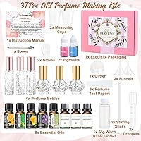 Vista 2 de Kit de fabricación de perfumes DIY - 37 piezas de kits de fabricación de perfumes para mujeres, haz tu propio aroma con aceite esencial, botella