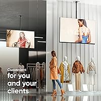 Vista 3 de ONKRON Soporte de TV de techo para pantalla de 32 a 80 pulgadas de hasta 150 libras, soporte de TV colgante de altura ajustable con giro e Negro