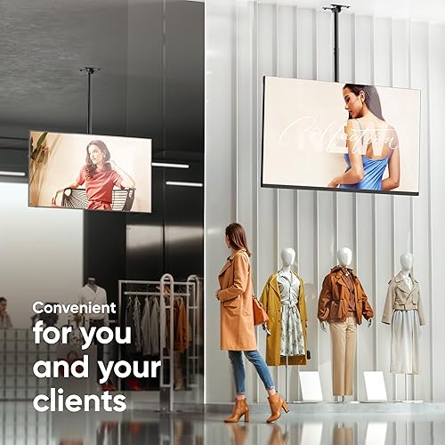 Miniatura 4 de ONKRON Soporte de TV de techo para pantalla de 32 a 80 pulgadas de hasta 150 libras, montaje en altura ajustable con giro e inclinación, VESA 100 x