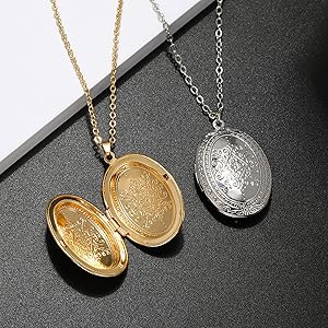 Amazon.com: Caiyao Vintage Engraved Flower Empaistic Photo Locket