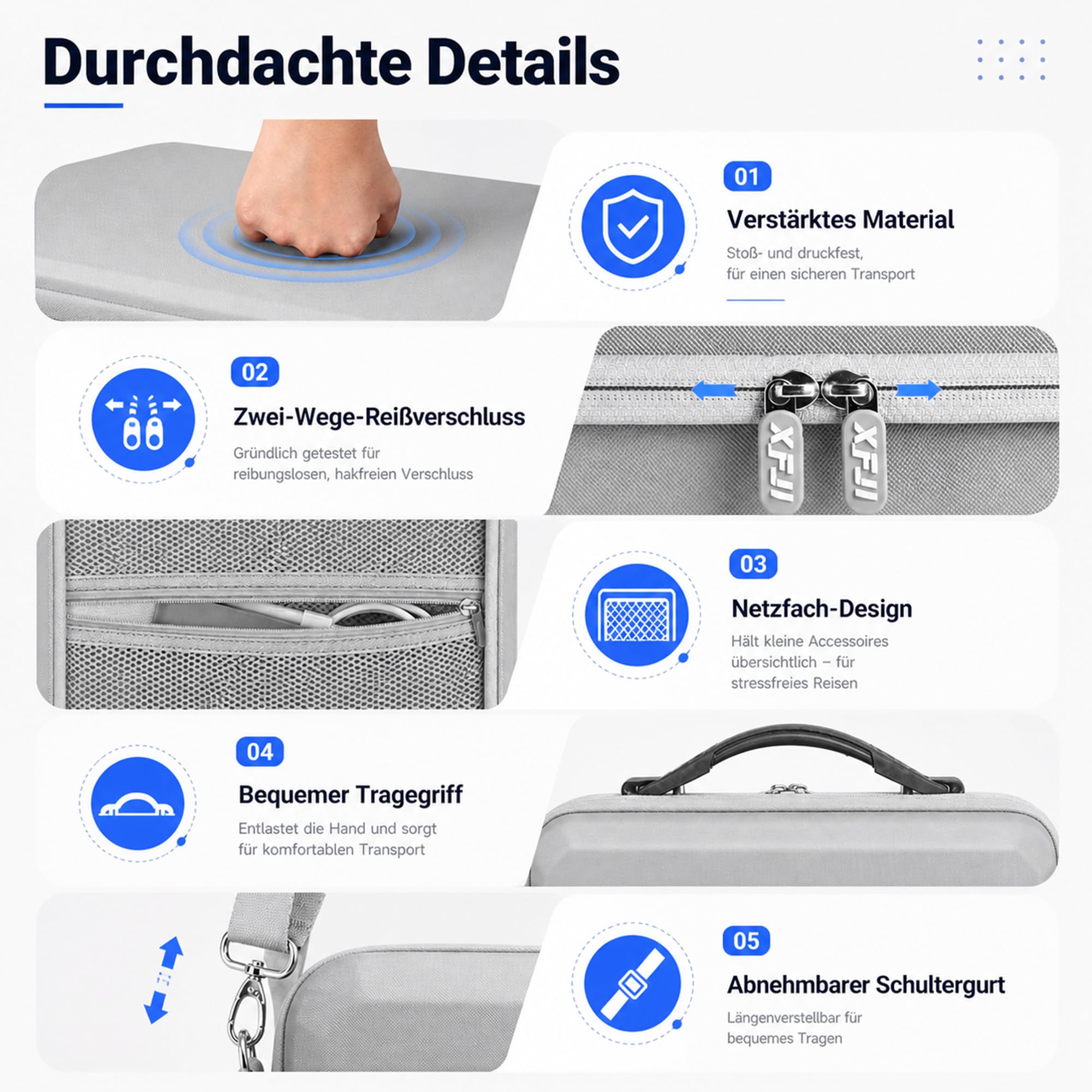 Tasche für DJI Avata 360 Fly More Combo – Koffer für Avata 360 Drohne, RC 2 Fernbedienung, 3 Akkus, Charging Hub und Propeller – wasserabweisend, stoßfest, mit Schultergurt
