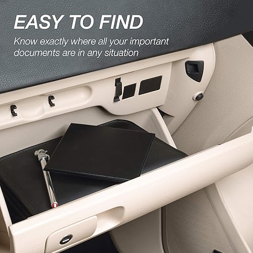 Miniatura 5 de Samsill Paquete de 2 soportes para registro y seguro de automóvil, organizador negro de 5.25 x 4.75 pulgadas, perfecto para múltiples vehículos