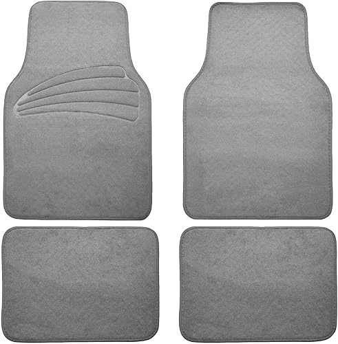 FH Group Juego completo de alfombrillas para automóvil, juego completo de alfombras grises de primera calidad, diseño de fundas de asiento de