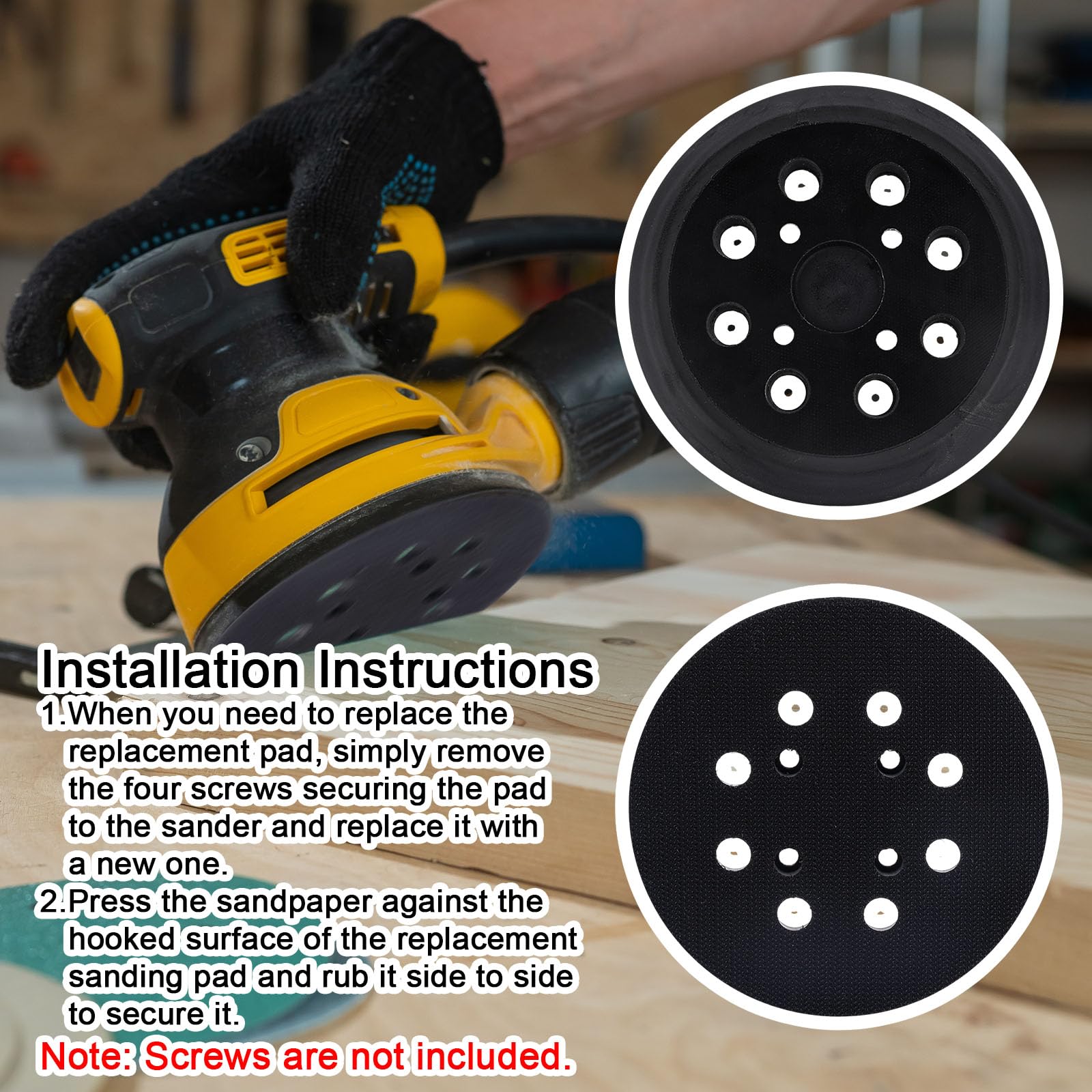 2pz Platorelli per Levigatrice Orbitale da 5in a 8 Fori, Codice OE# 51-36-7100 Compatibili con 6021-21 6034-21 2648-20 2648-21 per Ridgid R2501 R2600 e Altre Levigatrici Roto-Orbitali
