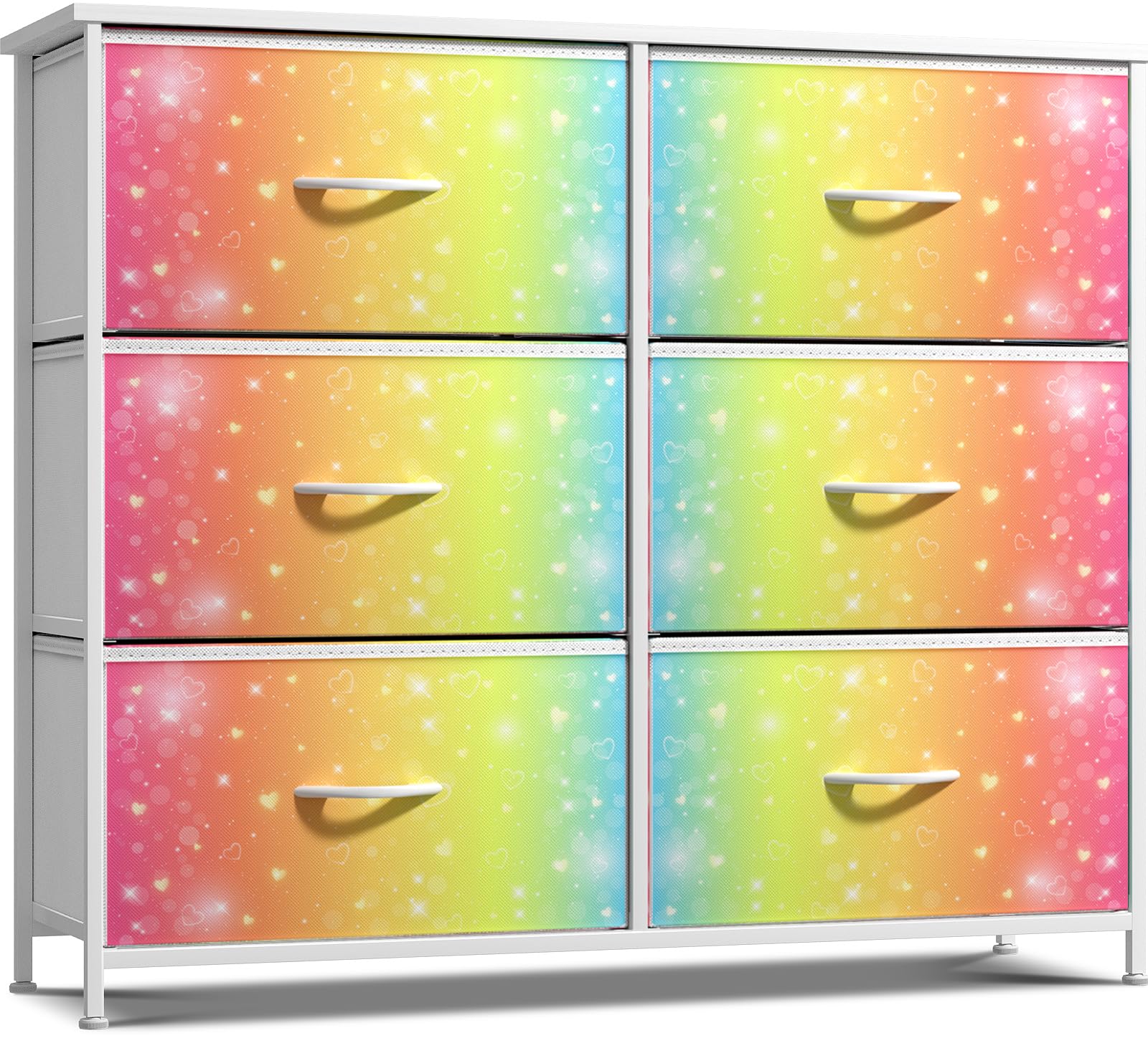 Sorbus Dresser with 6 Drawers - Furniture Storage Tower Unit for Bedroom, Hallway, Closet, Office Organization - Steel Frame, Wood Top, Easy Pull