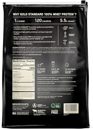 Miniatura 10 de Optimum Nutrition Estándar dorado 100 Proteína de Suero de Leche en Polvo Pie de lima 18Libra