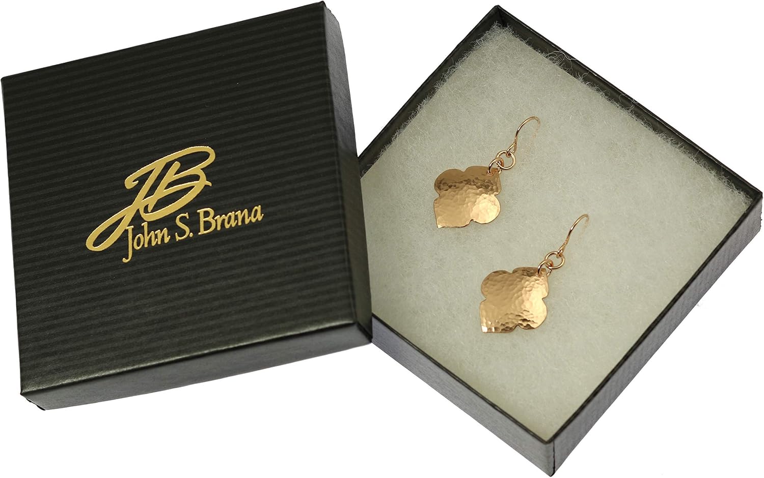 Hammered Bronze Quatrefoil Drop Earrings - Image 6