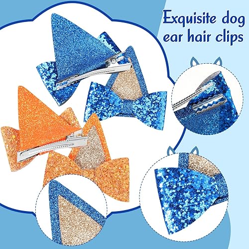 Miniatura 5 de Suministros de fiesta de cumpleaños de perro azul, decoración de casa de muñecas, pinzas para el pelo para niños, niños y niñas, accesorios de