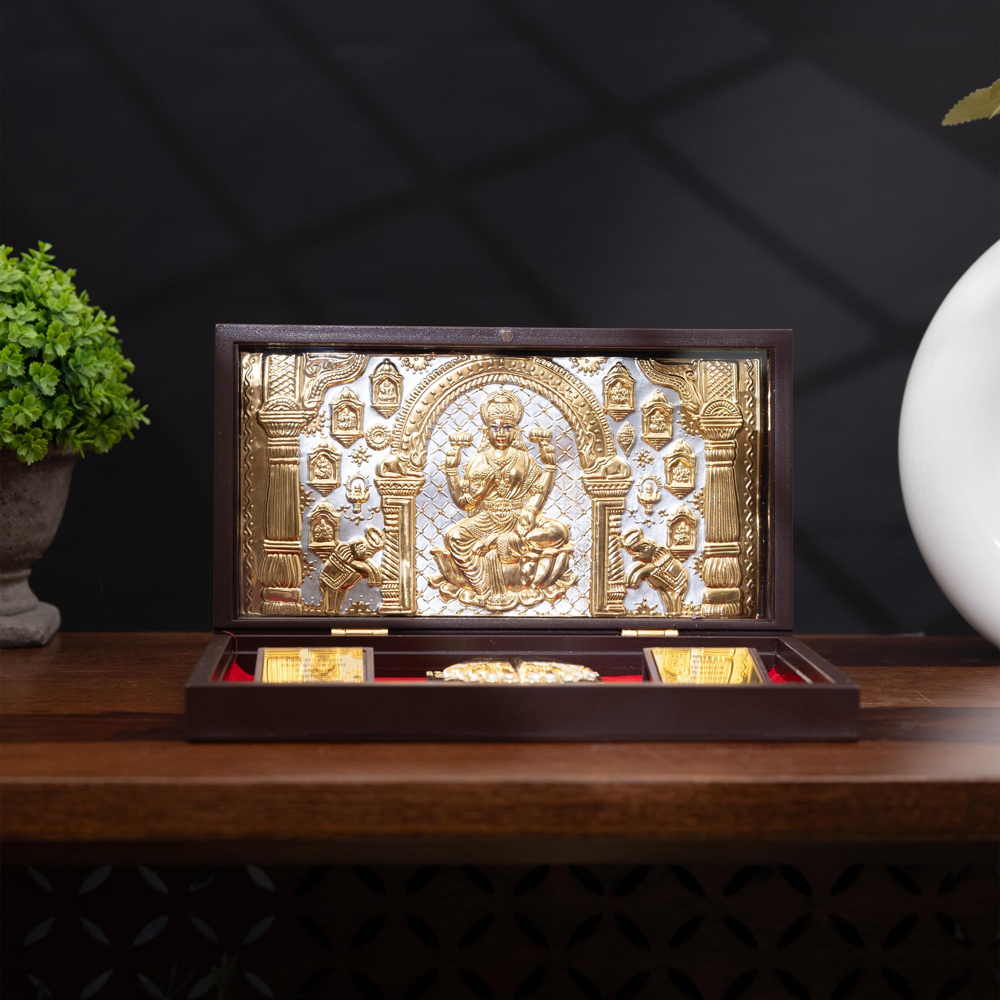 Gold & Silver Lakshmi Pooja Box - Prosperity Gift -1