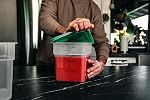 Cambro 4SFSPP190 4 Qt. Translucent Container with SFC2452 Kelly Green Lid, 4Quart, pack of 2