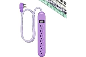 Cordinate 6-Outlet Surge Protector, Power Strip: Beauty Bar
