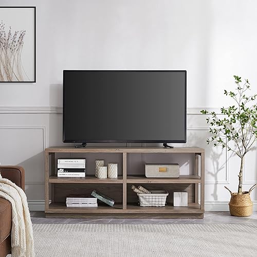 Miniatura 2 de Thalia - Soporte rectangular para TV de hasta 60" en roble gris envejecido