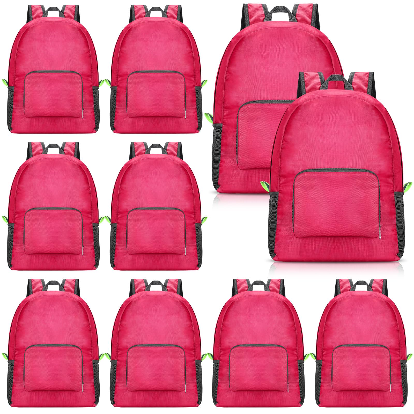 Jexine 10 Pcs Backpacks in Bulk 16.5 Inches Back Pack Basic Backpack for Adult Lightweight Outdoor Travel Book Bags(Rose Red)