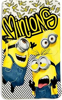 Girls Cozy Fleece Throw Blanket with Extra Soft Fun Design (Minion)